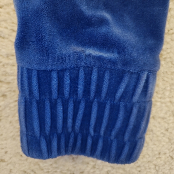 Fila Blue Velour Half Zip Hoodie w Black Logo. - Picture 9 of 14